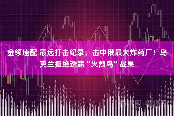 金领速配 最远打击纪录，击中俄最大炸药厂！乌克兰拒绝透露“火烈鸟”战果